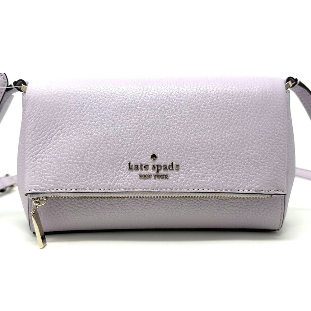Kate Spade Leila Mini Zip Crossbody Purse in Lilac Moonlight Leather KE487